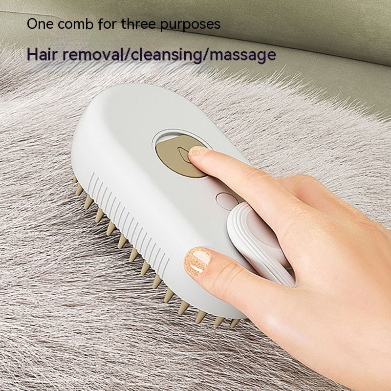 3-in-1 Electric Pet Grooming Brush with Steam Spray for Cats and Dogs - Massage and Hair Removal Comb