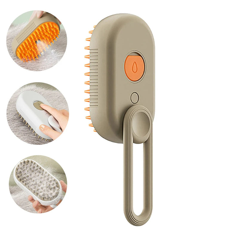3-in-1 Electric Pet Grooming Brush with Steam Spray for Cats and Dogs - Massage and Hair Removal Comb