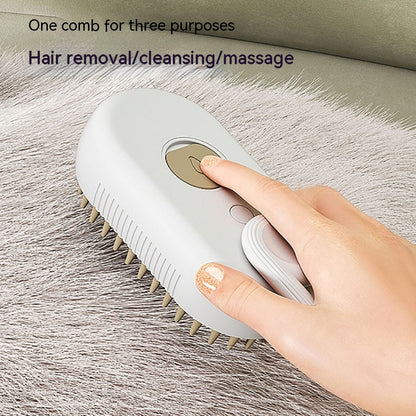 3-in-1 Electric Pet Grooming Brush with Steam Spray for Cats and Dogs - Massage and Hair Removal Comb
